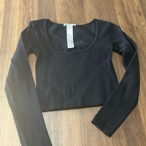 Zara long sleeve crop top